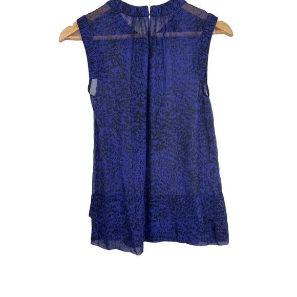 Rebecca Taylor silk sheer printed purple top size 2 - Picture 2 of 6